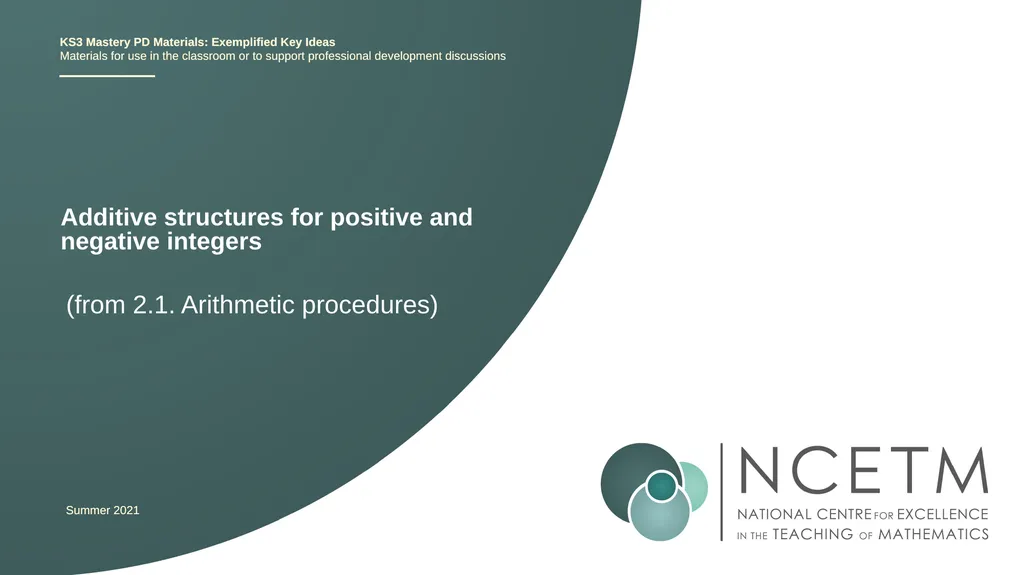 Additive structures for positive and negative - slide 1 of 37