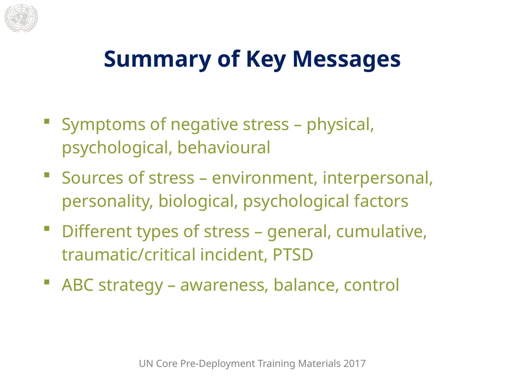 Module 3: Individual Peacekeeping Personnel - slide 20 of 22