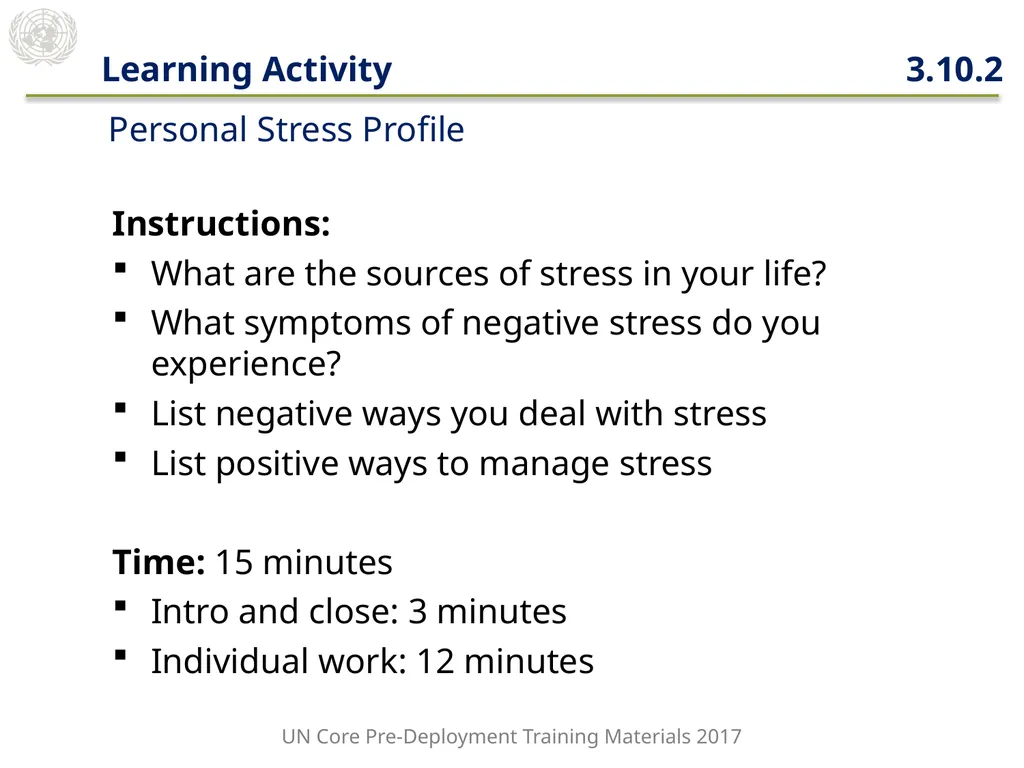 Module 3: Individual Peacekeeping Personnel - slide 15 of 22