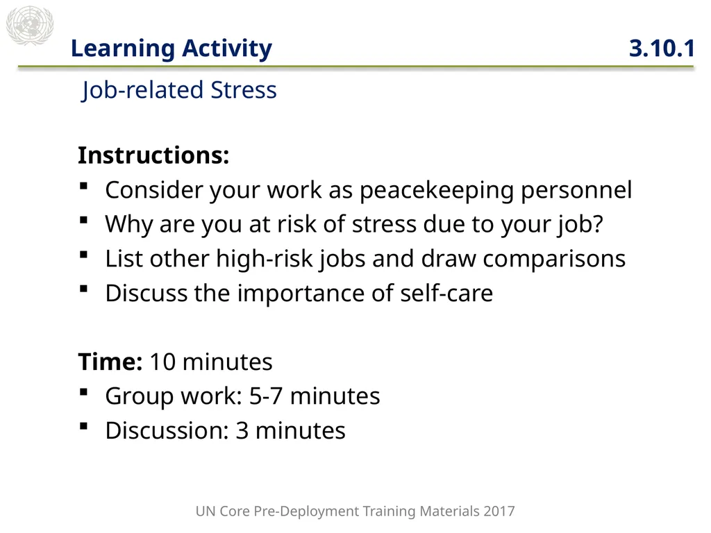 Module 3: Individual Peacekeeping Personnel - slide 5 of 22