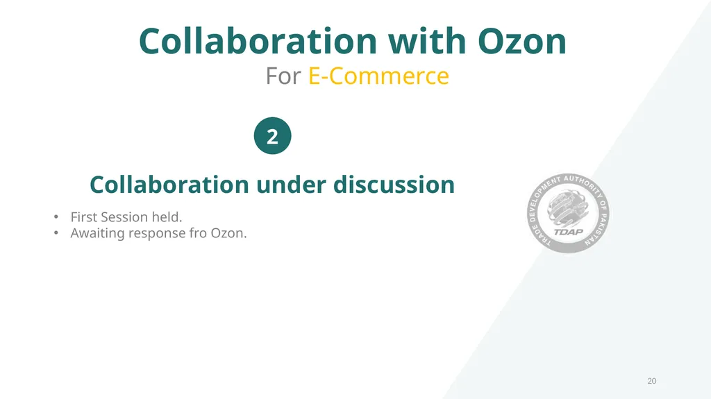 TDAP’s Initiatives on E-Commerce 1 Amazon Training - slide 20 of 23