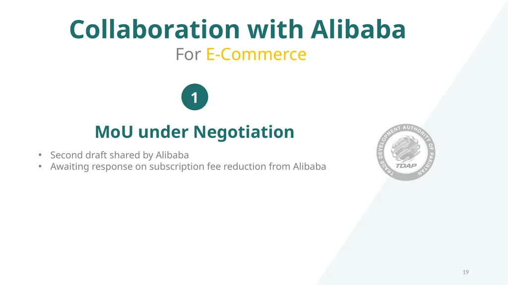 TDAP’s Initiatives on E-Commerce 1 Amazon Training - slide 19 of 23