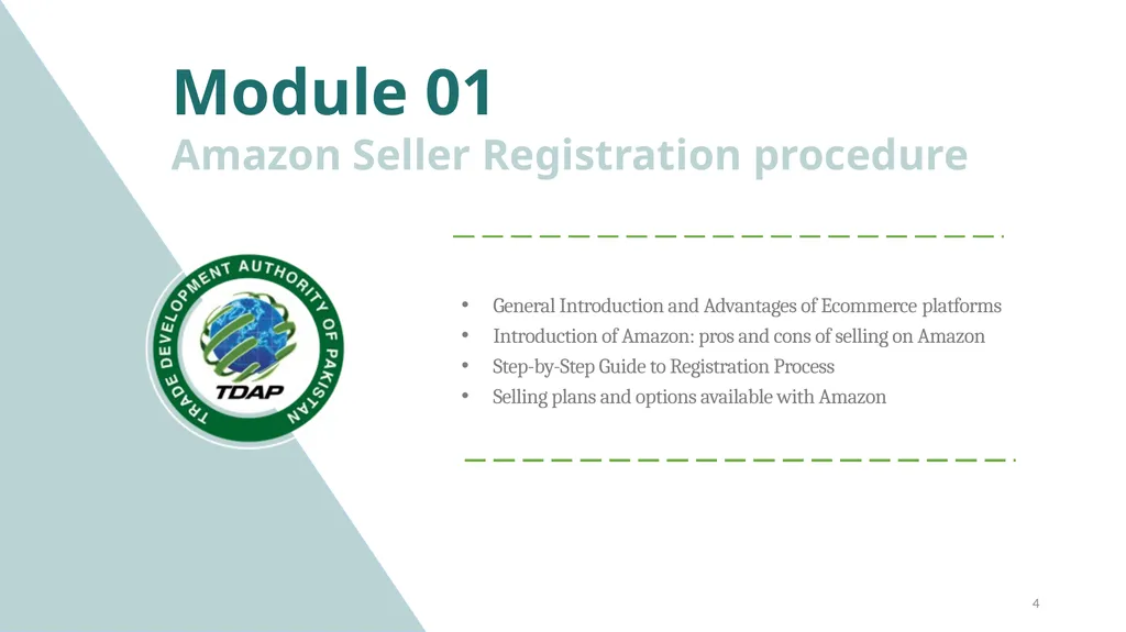 TDAP’s Initiatives on E-Commerce 1 Amazon Training - slide 4 of 23