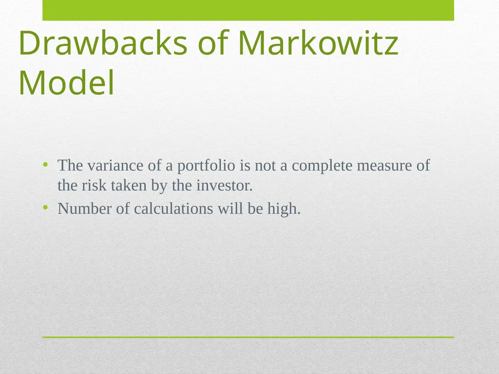 Markowitz Model Of Portfolio Selection Study - slide 9 of 18