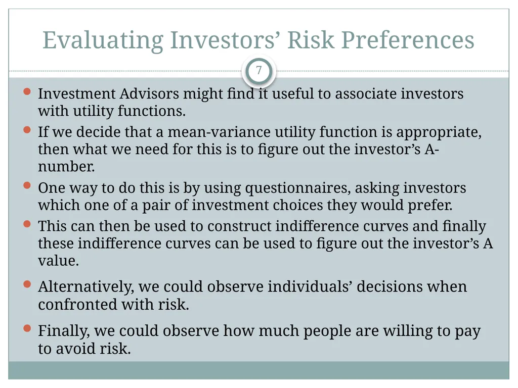 Risk Aversion and Capital Allocation to Risky - slide 7 of 18