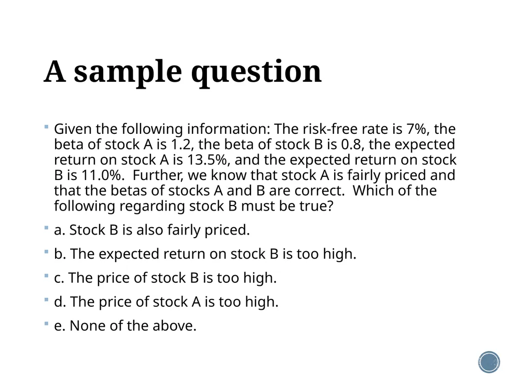 Chapter 11: The CAPM Corporate Finance Outline - slide 40 of 51