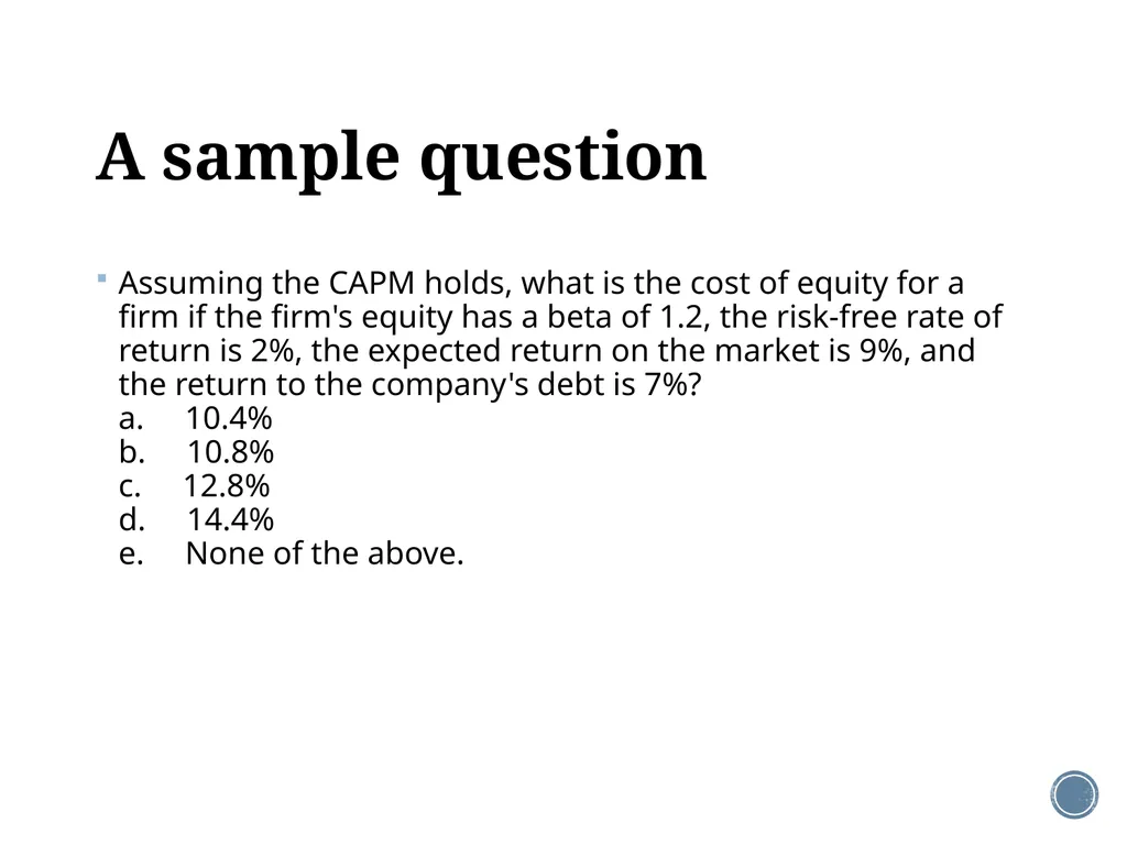 Chapter 11: The CAPM Corporate Finance Outline - slide 44 of 51