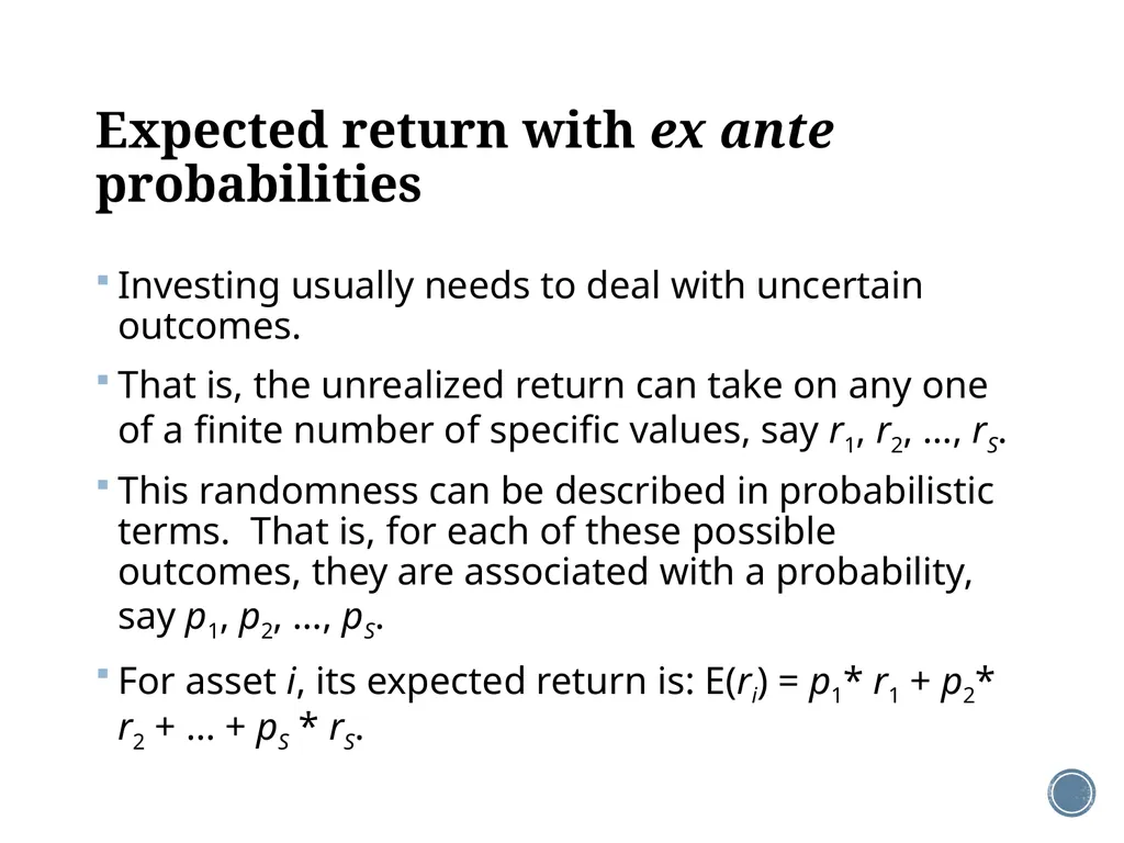 Chapter 11: The CAPM Corporate Finance Outline - slide 3 of 51