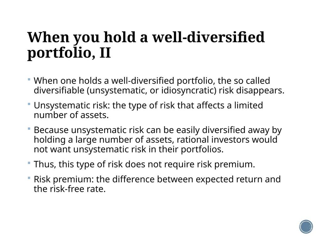 Chapter 11: The CAPM Corporate Finance Outline - slide 29 of 51