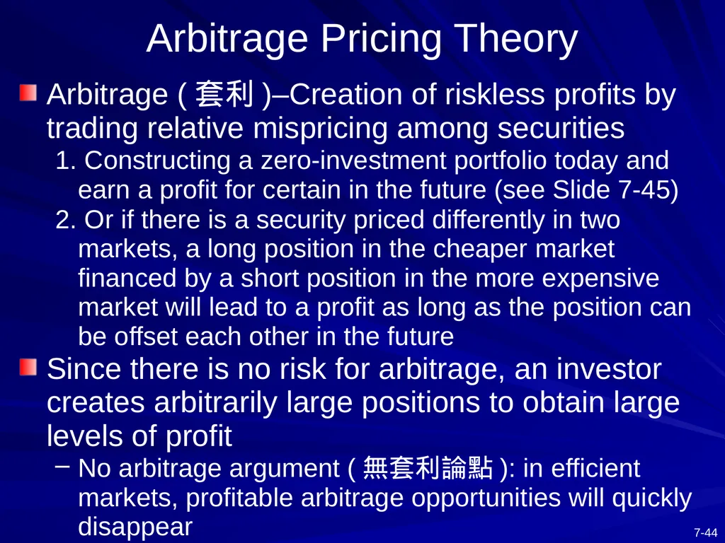Capital Asset Pricing Model and Arbitrage Pricing - slide 44 of 52