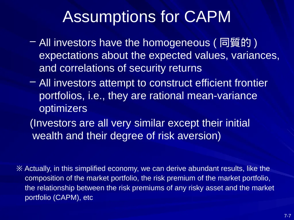 Capital Asset Pricing Model and Arbitrage Pricing - slide 7 of 52