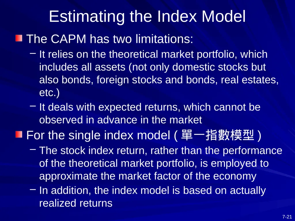 Capital Asset Pricing Model and Arbitrage Pricing - slide 21 of 52