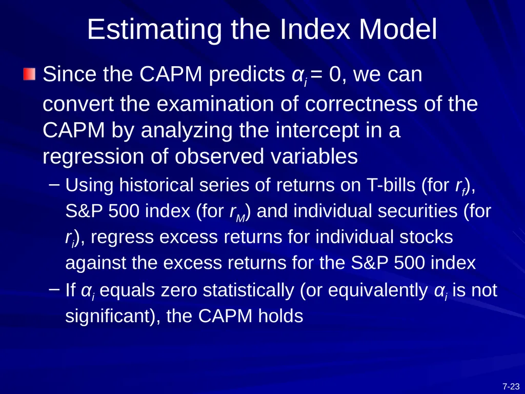 Capital Asset Pricing Model and Arbitrage Pricing - slide 23 of 52