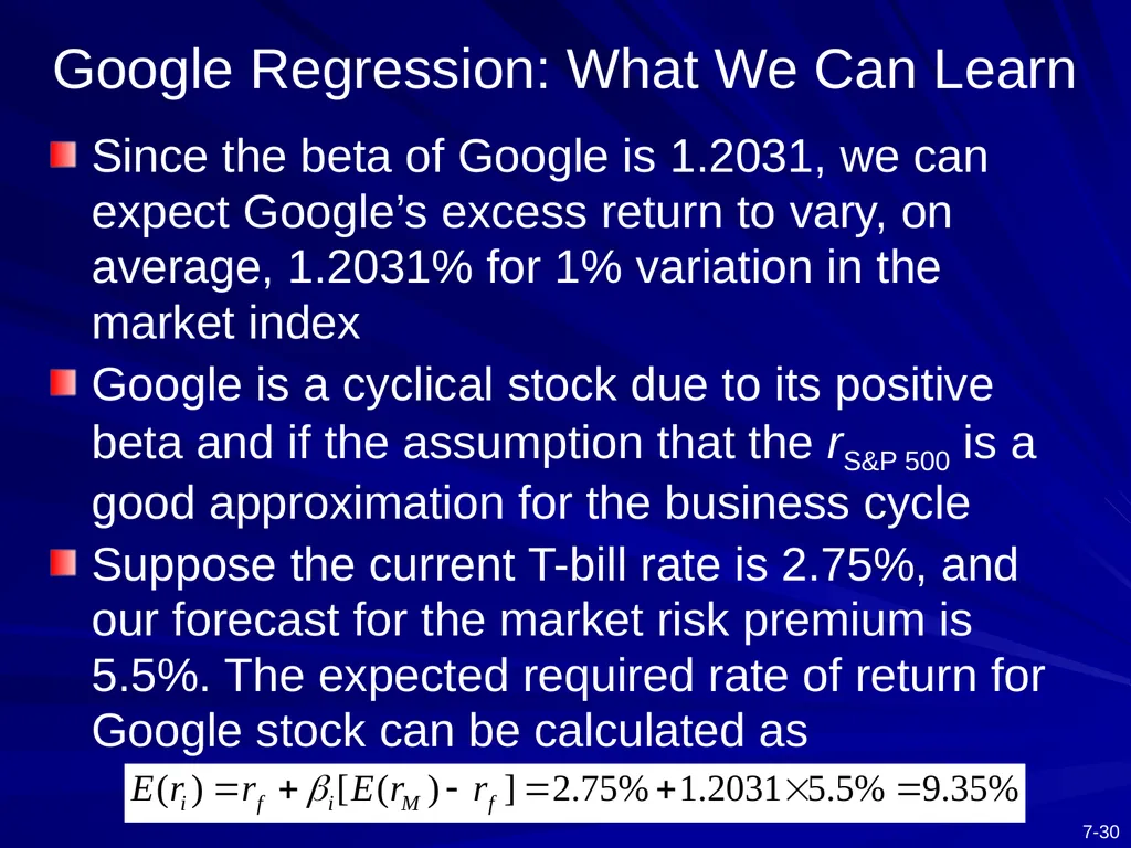 Capital Asset Pricing Model and Arbitrage Pricing - slide 30 of 52