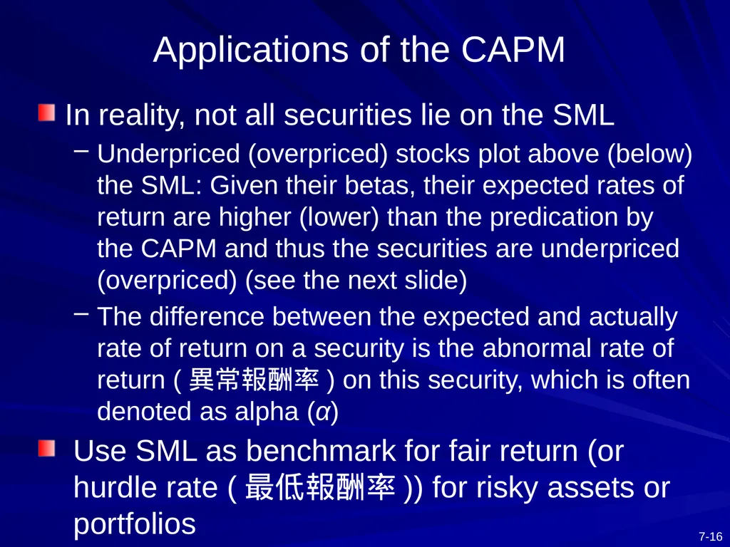 Capital Asset Pricing Model and Arbitrage Pricing - slide 16 of 52