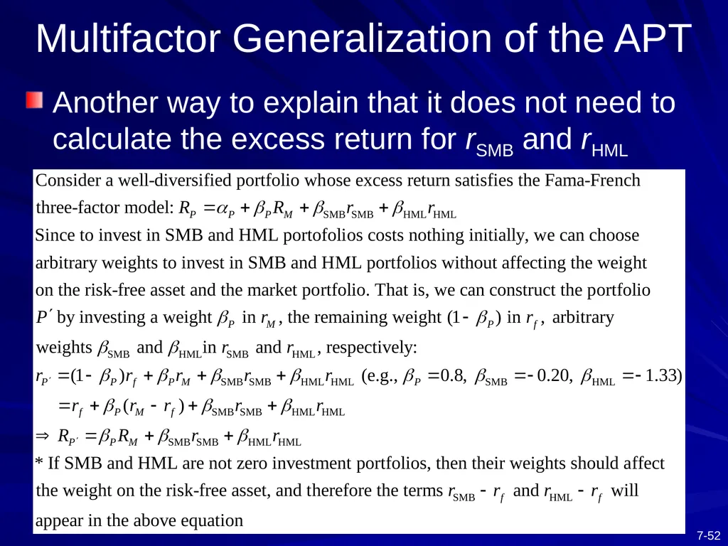 Capital Asset Pricing Model and Arbitrage Pricing - slide 52 of 52