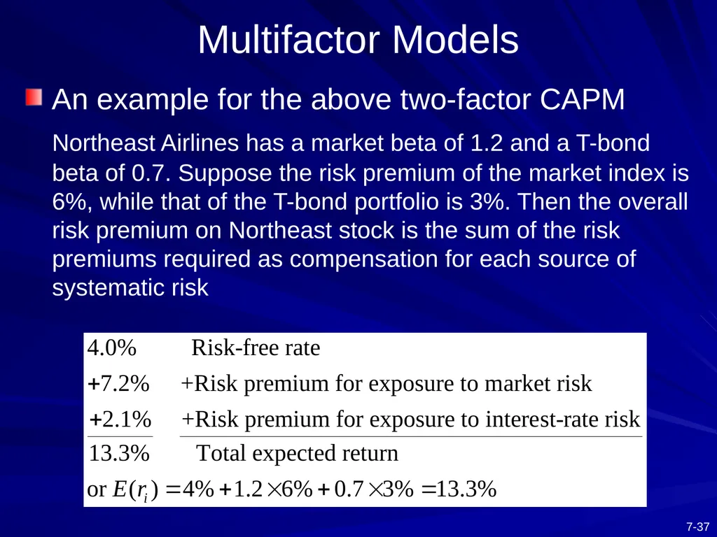 Capital Asset Pricing Model and Arbitrage Pricing - slide 37 of 52