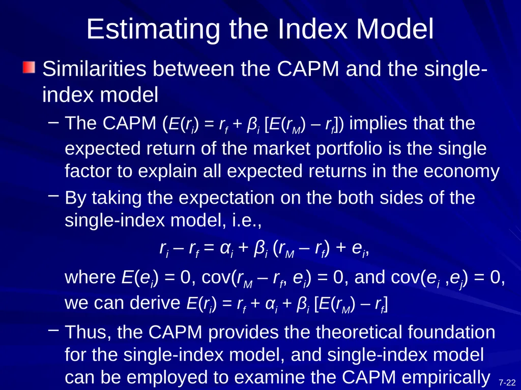 Capital Asset Pricing Model and Arbitrage Pricing - slide 22 of 52