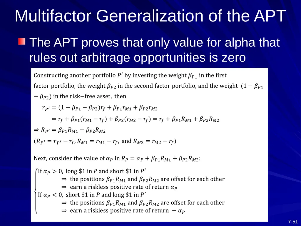 Capital Asset Pricing Model and Arbitrage Pricing - slide 51 of 52