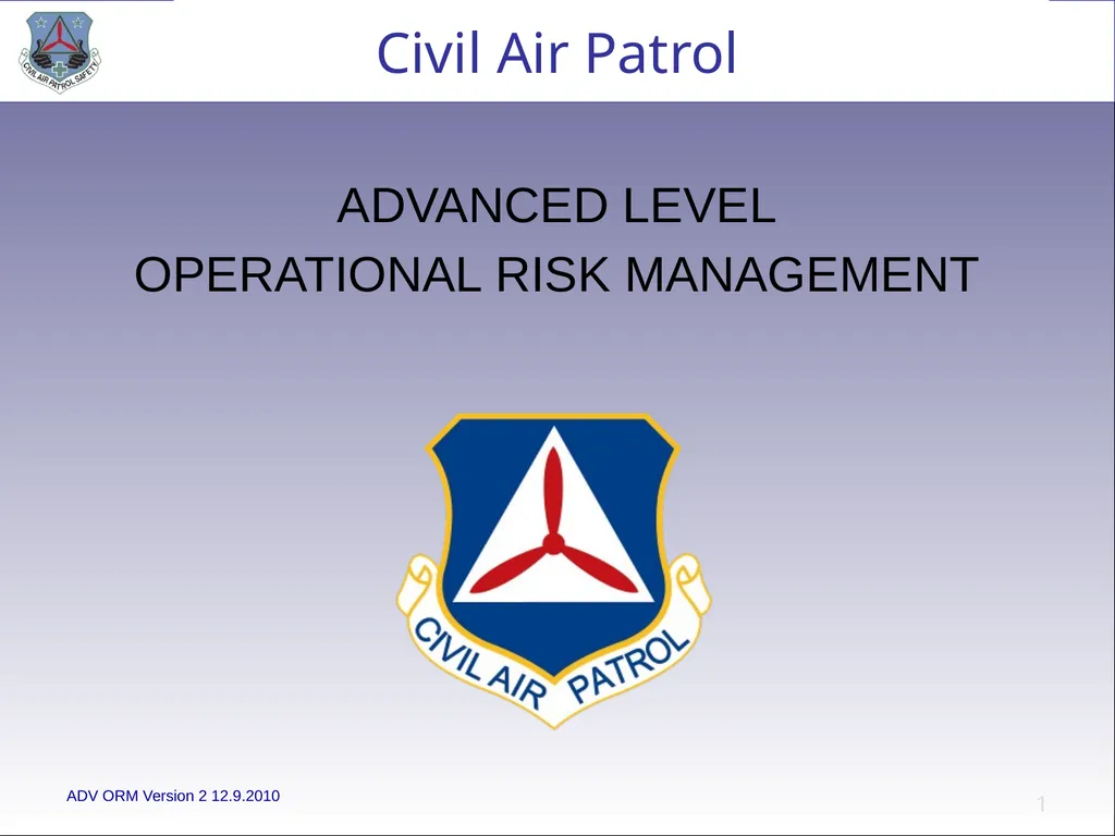 1 ADVANCED LEVEL OPERATIONAL RISK MANAGEMENT Civil - slide 1 of 65