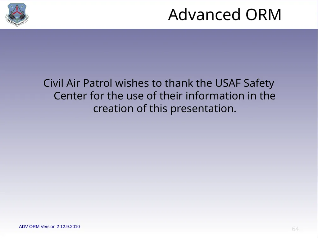 1 ADVANCED LEVEL OPERATIONAL RISK MANAGEMENT Civil - slide 64 of 65