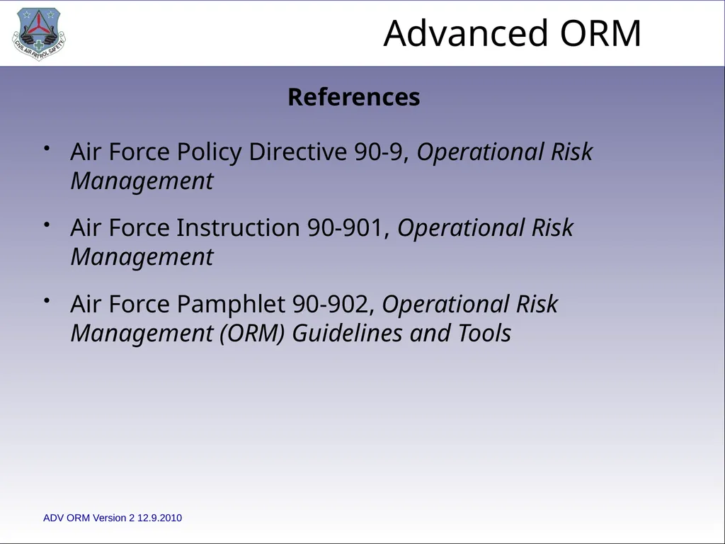 1 ADVANCED LEVEL OPERATIONAL RISK MANAGEMENT Civil - slide 63 of 65
