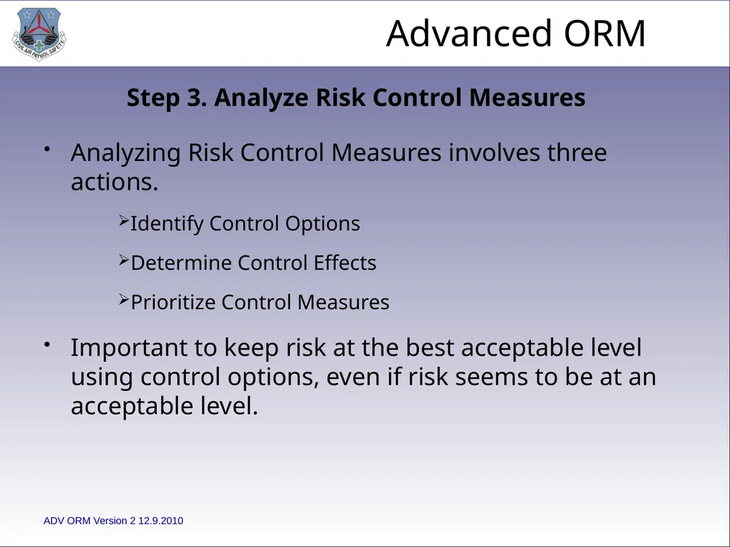 1 ADVANCED LEVEL OPERATIONAL RISK MANAGEMENT Civil - slide 38 of 65