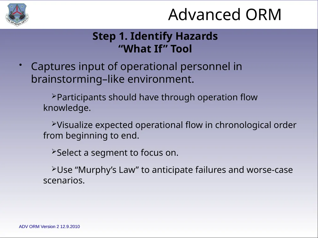 1 ADVANCED LEVEL OPERATIONAL RISK MANAGEMENT Civil - slide 13 of 65