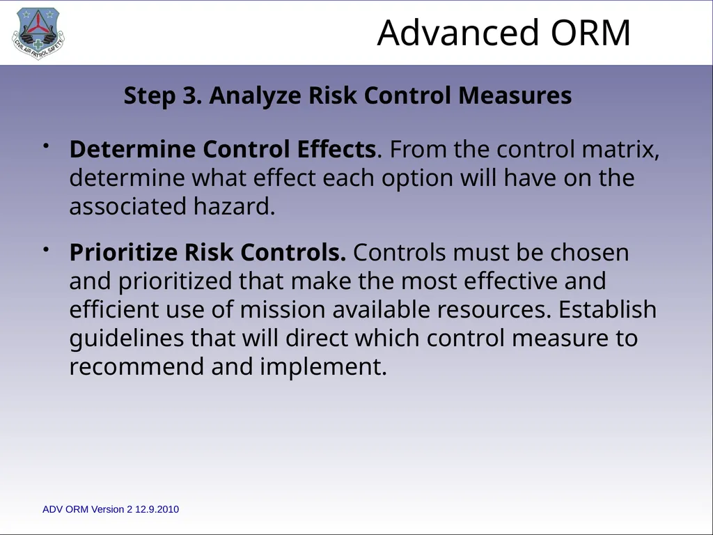 1 ADVANCED LEVEL OPERATIONAL RISK MANAGEMENT Civil - slide 47 of 65
