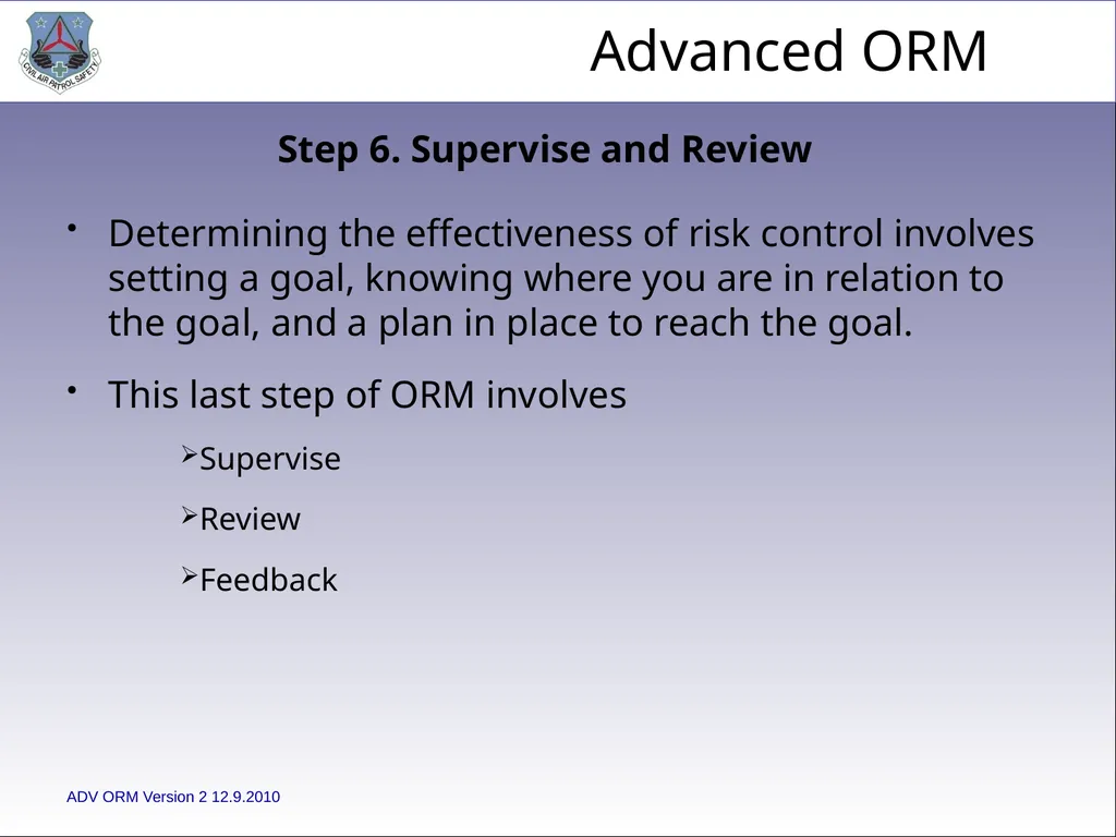 1 ADVANCED LEVEL OPERATIONAL RISK MANAGEMENT Civil - slide 58 of 65