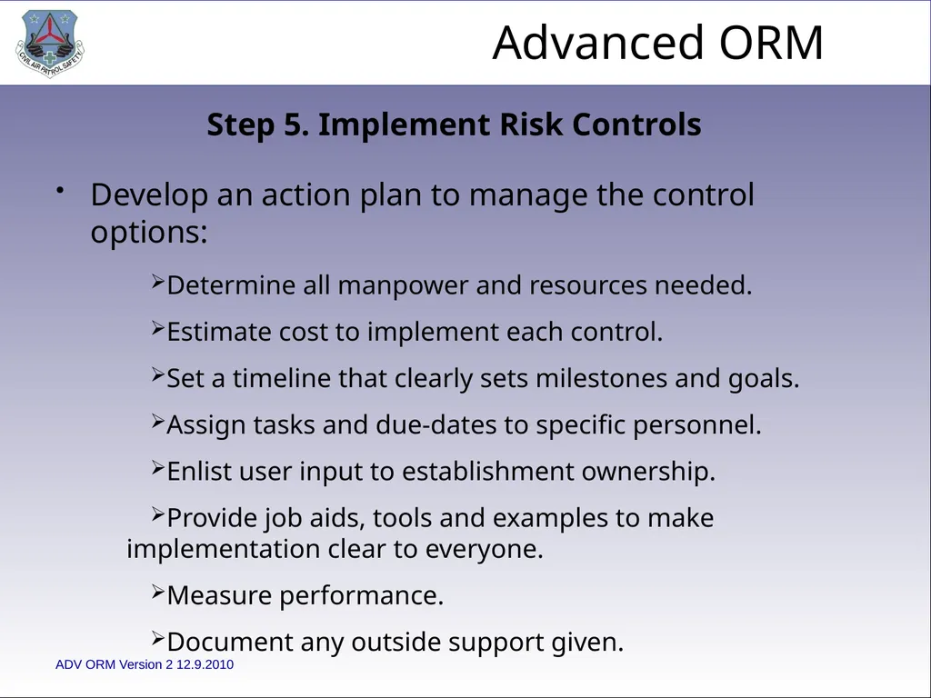 1 ADVANCED LEVEL OPERATIONAL RISK MANAGEMENT Civil - slide 55 of 65