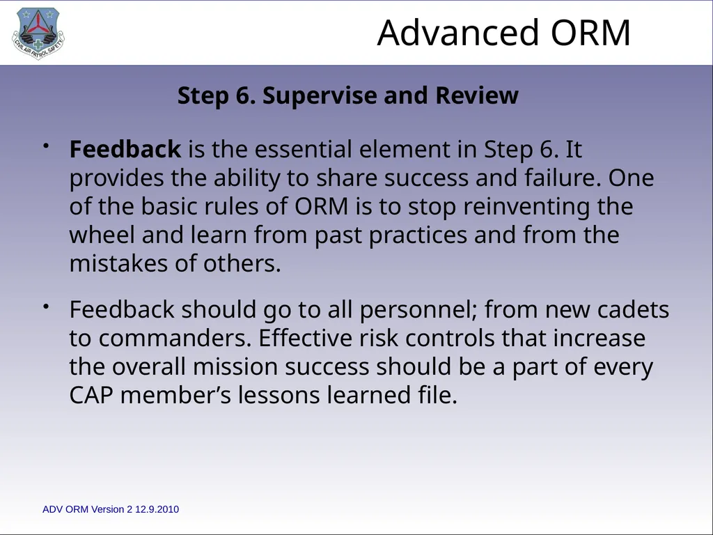 1 ADVANCED LEVEL OPERATIONAL RISK MANAGEMENT Civil - slide 61 of 65