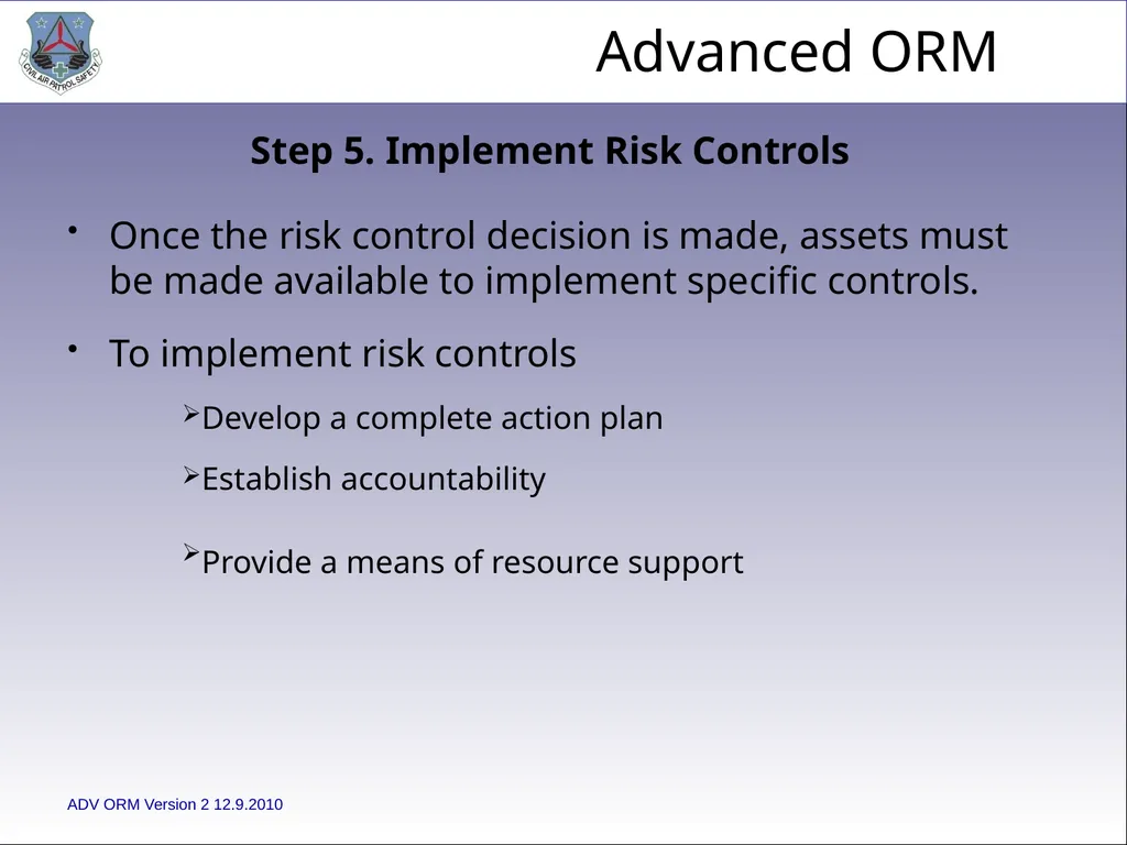 1 ADVANCED LEVEL OPERATIONAL RISK MANAGEMENT Civil - slide 54 of 65