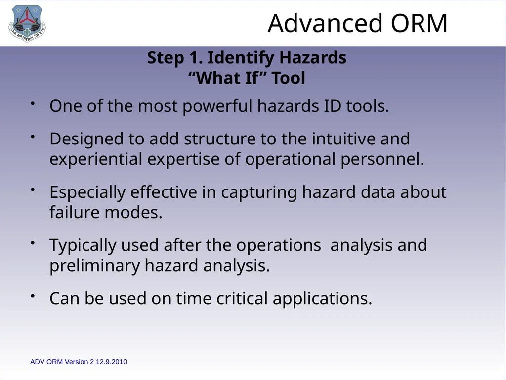 1 ADVANCED LEVEL OPERATIONAL RISK MANAGEMENT Civil - slide 12 of 65