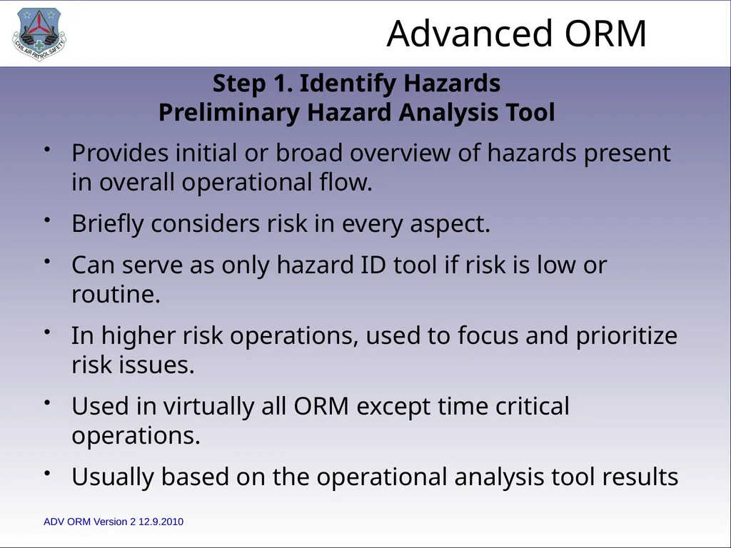 1 ADVANCED LEVEL OPERATIONAL RISK MANAGEMENT Civil - slide 10 of 65
