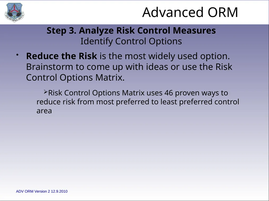 1 ADVANCED LEVEL OPERATIONAL RISK MANAGEMENT Civil - slide 42 of 65