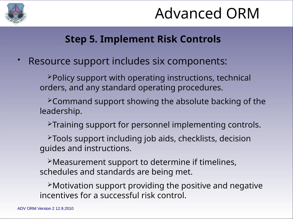 1 ADVANCED LEVEL OPERATIONAL RISK MANAGEMENT Civil - slide 57 of 65