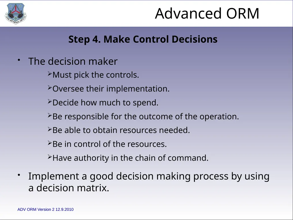 1 ADVANCED LEVEL OPERATIONAL RISK MANAGEMENT Civil - slide 51 of 65
