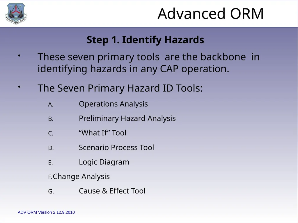1 ADVANCED LEVEL OPERATIONAL RISK MANAGEMENT Civil - slide 7 of 65
