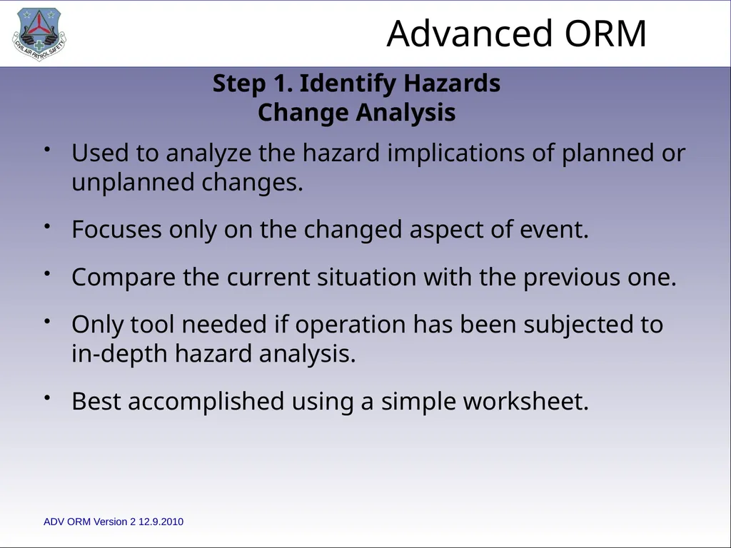 1 ADVANCED LEVEL OPERATIONAL RISK MANAGEMENT Civil - slide 21 of 65