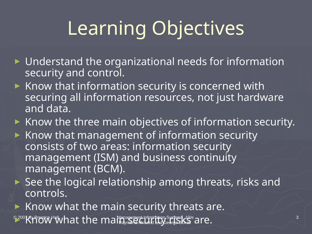 © 2007 by Prentice Hall Management Information - slide 3 of 35