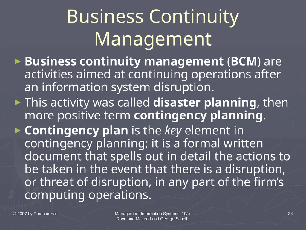 © 2007 by Prentice Hall Management Information - slide 34 of 35