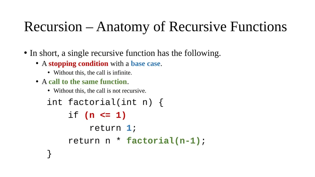 CS 240 – Lecture 13 Recursion, Tail Recursion - slide 4 of 10