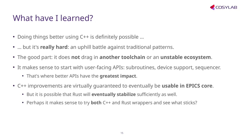Thoughts on improving programming practices in - slide 15 of 16