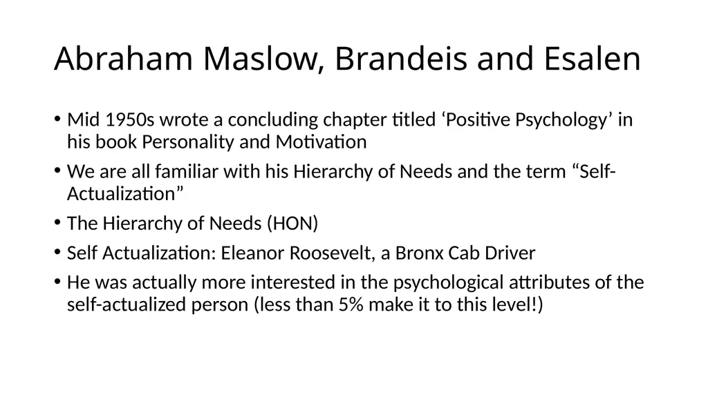 POSITIVE PSYCHOLOGY Applications for Resiliency - slide 7 of 52