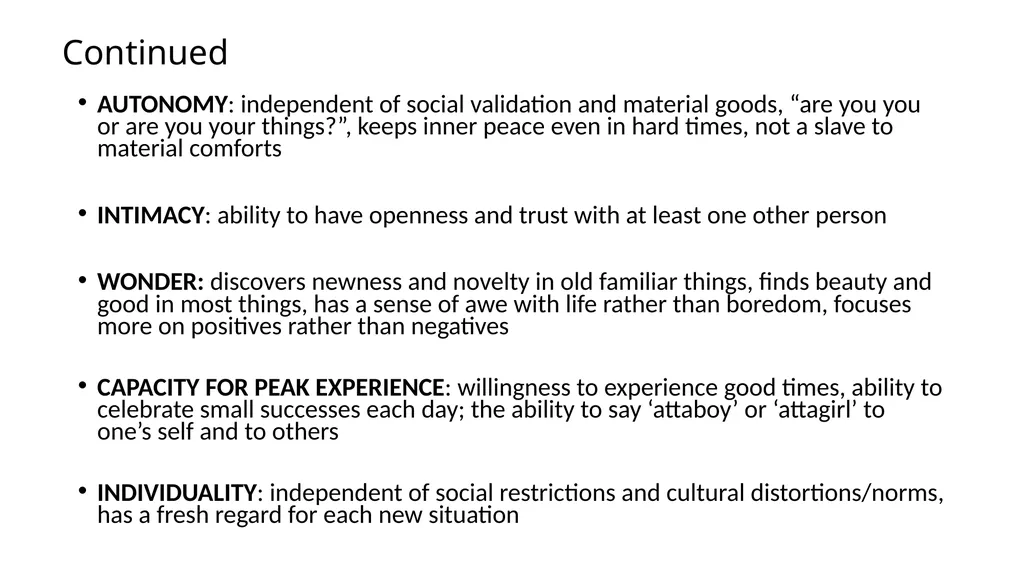 POSITIVE PSYCHOLOGY Applications for Resiliency - slide 12 of 52