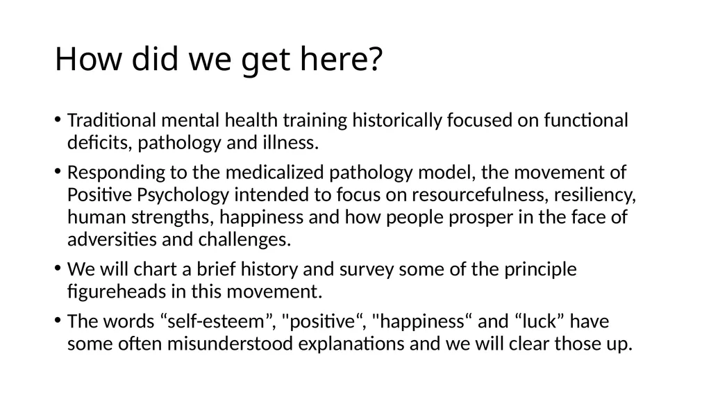 POSITIVE PSYCHOLOGY Applications for Resiliency - slide 6 of 52