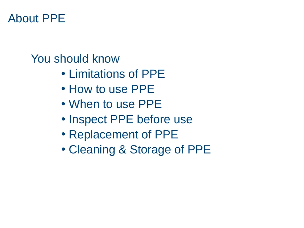 Personal Protective Equipment 1 Disclaimer - slide 10 of 62