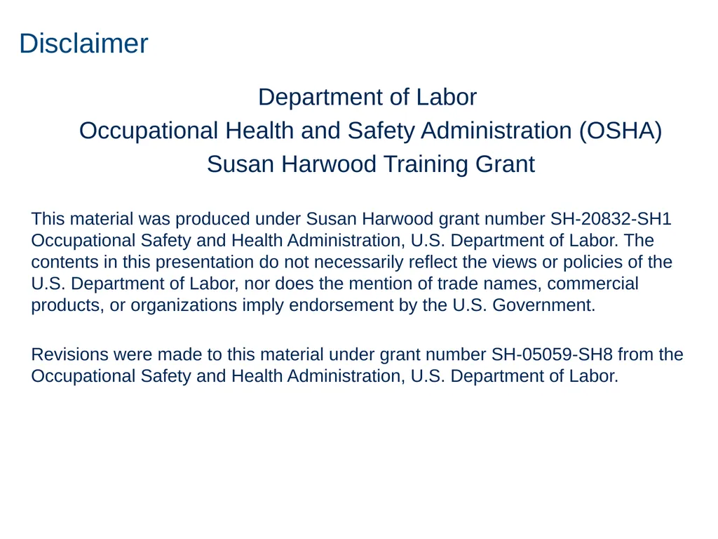 Personal Protective Equipment 1 Disclaimer - slide 2 of 62