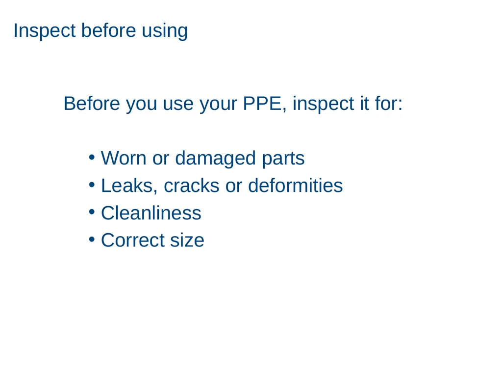 Personal Protective Equipment 1 Disclaimer - slide 13 of 62